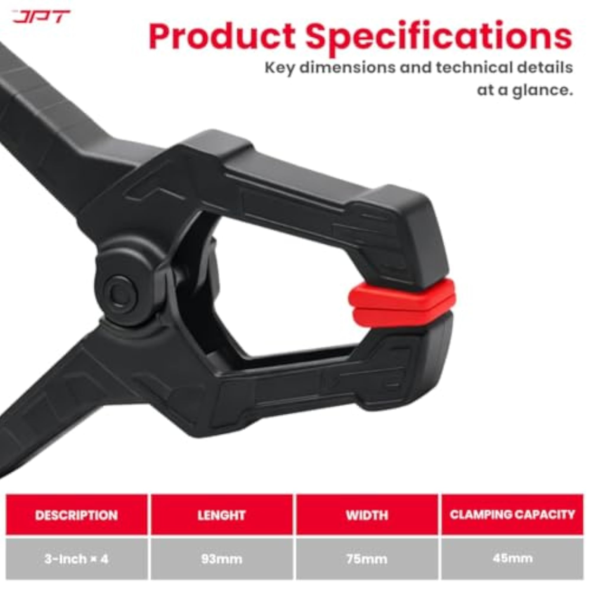3.5-Inch Heavy Duty Spring Clamp (PACK OF 4)