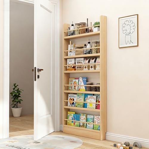 TrixmEsque Libreria Infantil Detrás de la Puerta Estanterias Almacenaje Madera Organizador Juguetes para Dormitorio Salon Cocina Oficina Wood 6 Layers 39.4 in