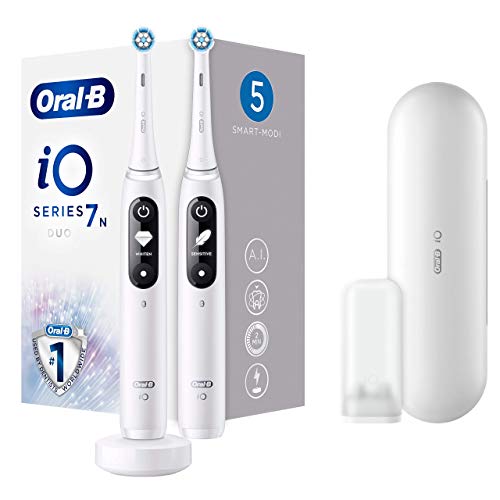 iO 7 Doppelpack Elektrische Zahnbürste/Electric Toothbrush mit revolutionärer Magnet-Technologie & Mikrovibrationen, 5 Putzprogramme, 2