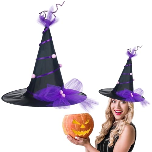 MPQDFG Sombrero De Bruja De Halloween, Sombrero De Bruja Plegable, Accesorios Para Fiestas De Halloween y Fiesta De Carnaval Sombrero De Mago Plegable Accesorios De Cosplay Para Fiestas