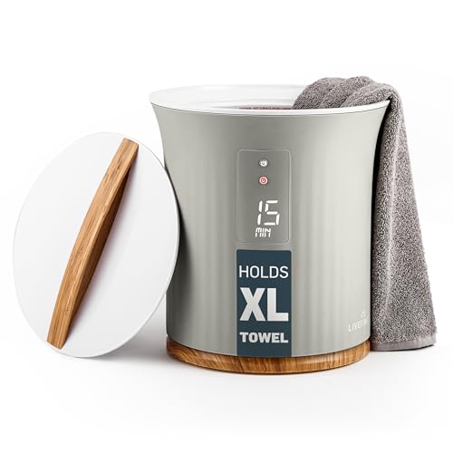 Live Fine Towel Warmer | Bucket Style Luxury Heater with LED Display, Adjustable Timer, Auto...