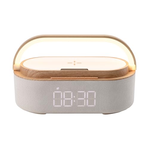RED5 Light Up Compact Wireless Charger Dock Stand Bluetooth Speaker Alarm Clock
