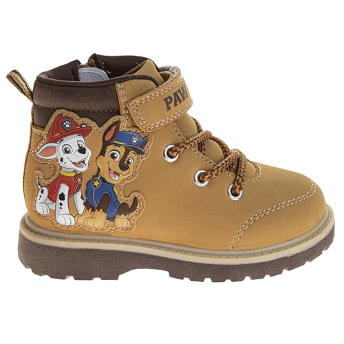 Josmo Paw Patrol Boots for Kid Boys Lace Up MidCalf - Chase Marshall Workboot Construction Boot Trek Walk Hike Climb (size 7-10 Toddler/size 11-12 Little Kids)2