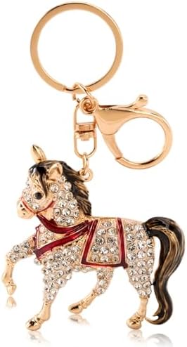 LIKEYO Gold Cute Horse Keychain for Women - Rhinestone Horse Bag Charm ...