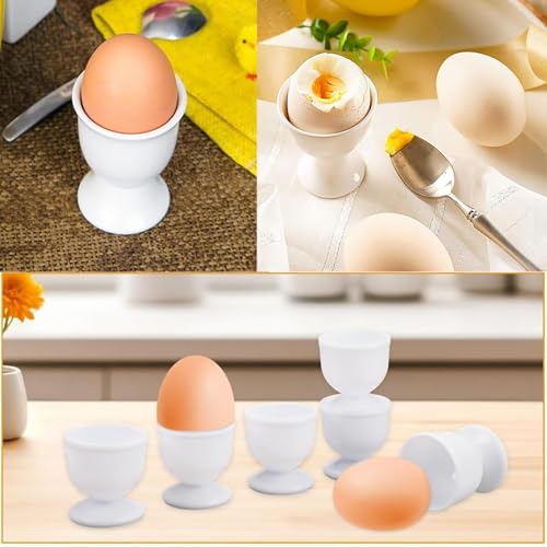 Belvanr 9 Stück Eierbecher Set, Eierbecher Weiß, Eierbecher Porzellan, Eierbecher zum Bemalen, Eierbecher Weiß Porzellan, für das Frühstücksei Beim Brunch & Buffet(Weiß) – Bild 7