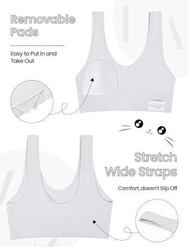 Training Bras for Girls 6-14 Sports Seamless Bra with Removable Padding Bras2