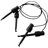 フックタイプ 長約57.5mm 幅約1.0mm ICクリップ・テストクリップ コード約300mm 黒 2個入 ＜1zi-020＞