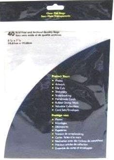 Clear Flat Plastic Bags-5 3/4" X 7 3/4" (Acid Free) 40 Bags