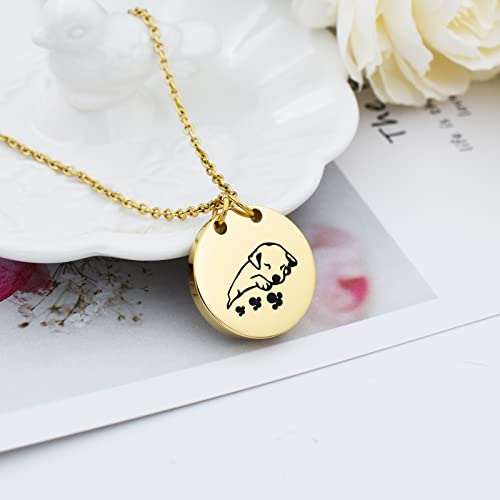 Pet Cremation Urn Necklaces for Ashes Funeral Urns Jewelry Stainless Steel Cute Sleeping Dog Keepsake Memorial Urn Pendant Locket Cremation Jewelry for Women Men (Gold)