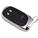 Produktbild ontto Smart-Autoschlüssel Hülle Abdeckung Schlüssel Tasche TPU Silikon Schlüsselschutz Schlüsselanhänger für Jeep Grand Cherokee Dodge-Challenger Charger Dart Durango Journey Chrysler 300- (Silver)