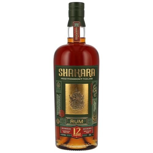 Shakara | Thailand Rum 12 y.o. | Noten von Mango und Toffee | 12 Jahre tropische Reifung in Bourbon Casks | 45,5% | 700ml
