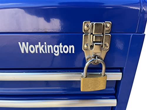 Workington Portable Metal Tool Chest With 4 Drawers, 20" 4-Drawer Tool Chest Cabinet With Ball Bearing Drawer Slides, Steel Tool Storage Box Organizer 4004 Blue #TOP7
