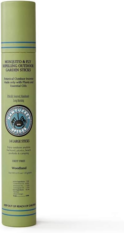 Nantucket Spider Garden Incense Sticks | Repellent for Mosquitoes and Flies | Long Lasting with Pleasant Fragrance | Woodland - Pack of 14