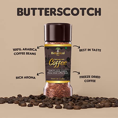 Image of Botanical sage- Butterscotch instant coffee | 100% Arabica freeze dried | Flavored coffee | 100g