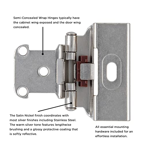 Charnière nickel satiné Hickory Hardware P5710F-SN, l'élégance durable des finitions - 4
