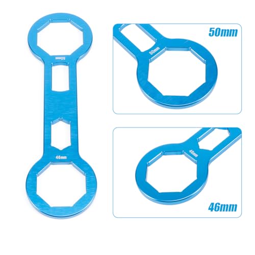 Image of Joyzan Fork Cap Wrench, Aluminum Alloy Motorcycle Front Forks Removing Rebuild Dirt Bike Repair Tool Dual Chamber Removal Tire Change Spanner Motor Shock Absorber 46mm 50mm CRF250R CRF450R CRF450X