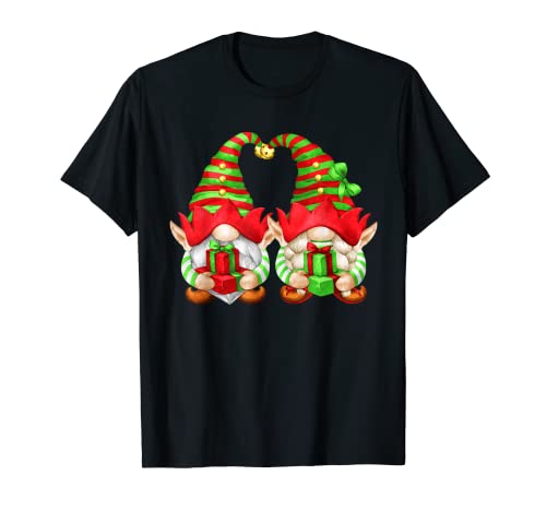 Cute Family Christmas Elf Motif For Women With Xmas Gnome T-Shirt