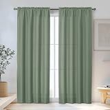 OWENIE Bob Green Curtains 72 Inch Length 2 Panels Set for Living Room Bedroom,...