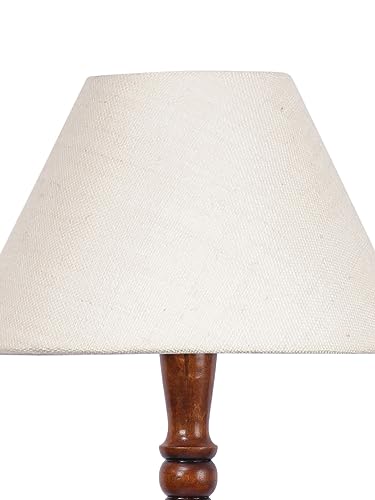 Image of Devansh White Jute Conical Wooden Floor lamp -24