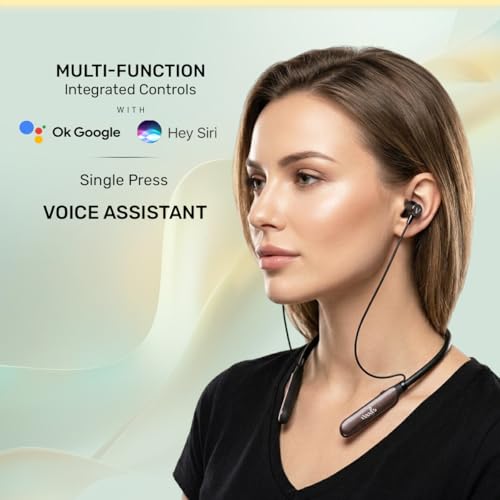 Image of Voods Active Plus Bluetooth Neckband with Vibration Alert, Magnetic On /Off, 30H Playtime, Fast Charging, HD Call Clarity, Dual Pairing, Wireless Earphones for Calling (Black)