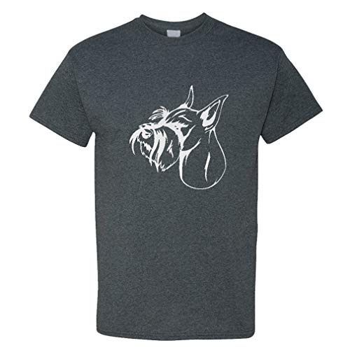 Custom Funny Graphic T Shirts for Men Standard Schnauzer Head Black Cotton Top Smoke Design Only Medium