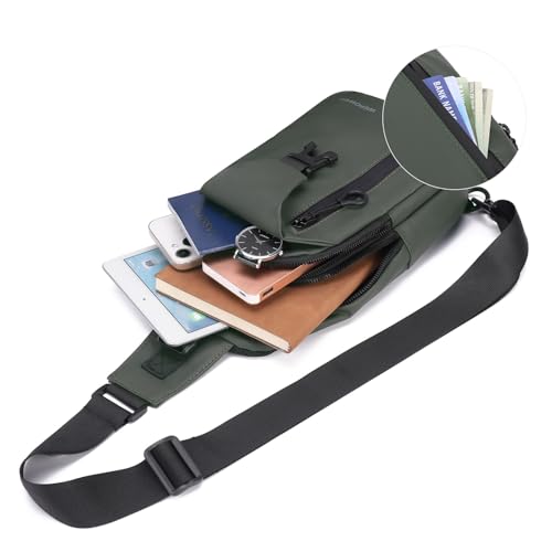 Crossbody Sling Backpack, Mens Cross Body Chest Bag Travel Hiking Daypack Adjustable Shoulder Strap Bags4