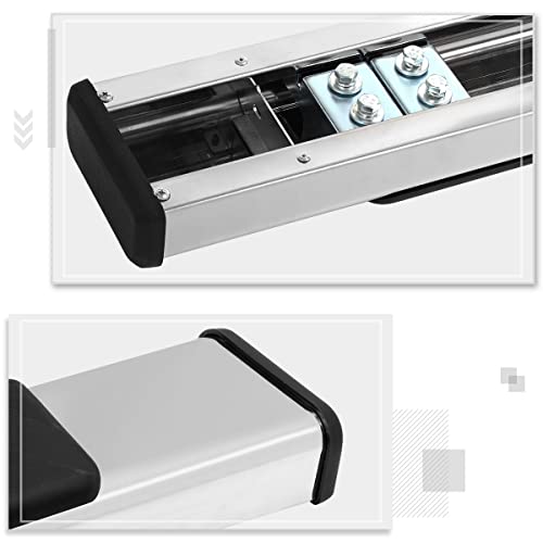 [Pair] 5 Inch Chrome Stainless Running Boards/Side Step Bars/Nerf Bars Compatible With 04-14 Ford F150 Super/Extended Cab #TOP4