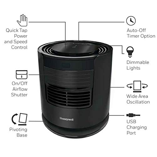 Honeywell Dreamweaver Sleep Black – Personal Fan With Pink Noise – Usb Charging Port And On/Off Airflow For Use In Any Season #TOP3
