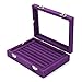 Ivosmart Velvet Glass Ring Jewelery Display Storage Box Tray Case Holder Earring Organizer Stand (Purple)