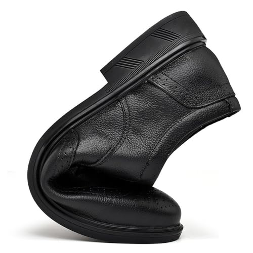 Mens Lace up Fashion Brogue Pattern Spliced Vintage Suede Leather Dress Shoes Comfortable Soft Sole Casual Oxford Shoes2