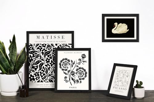 16 PCS Framed Black and White Wall Art Decor, Matisse Abstract Wall Prints for Bedroom, Gallery Wall Frame Set, Minimalist Posters for Living Room Aesthetic, Collage Kit, Dorm Home Artwork