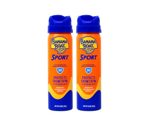 Banana Boat Sun Screen Sport Spray SPF 30 UltraMist Coolzone 1.8 oz (Travel Size) 2 units