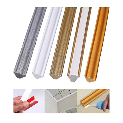 SXTDKMJ Selbstklebende Zierleiste 2cm×10m Silber - Flexibler Kantenschutz Für Möbel & Wände