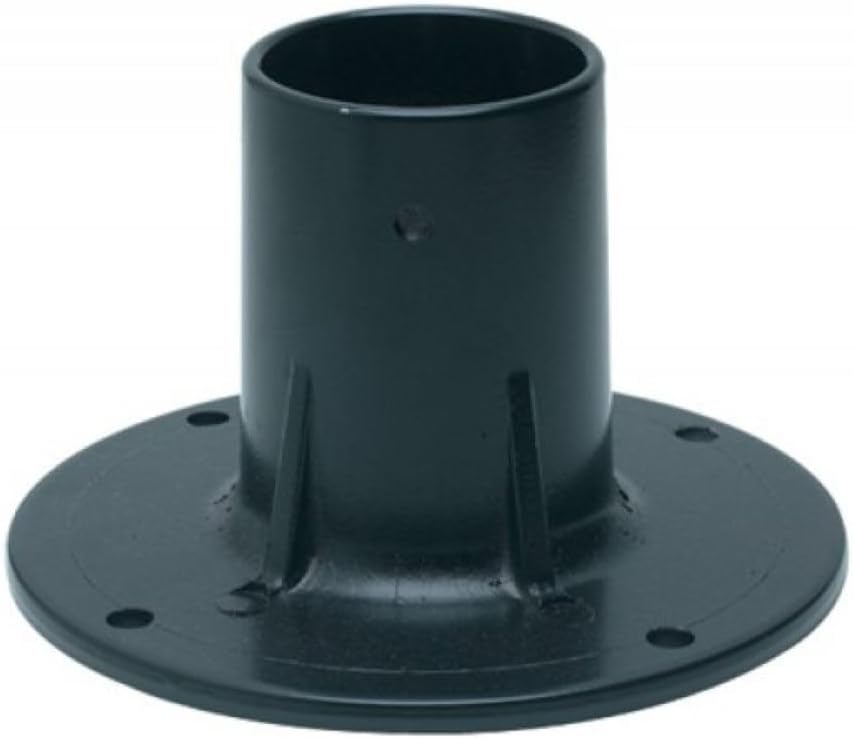 Solus SB-2403 Outdoor Surface Mount Lamp Post Base – Light or Heavy Duty Aluminum Base for 3" Poles - Black, Bronze, or White – Made in USA (Black Light Duty)