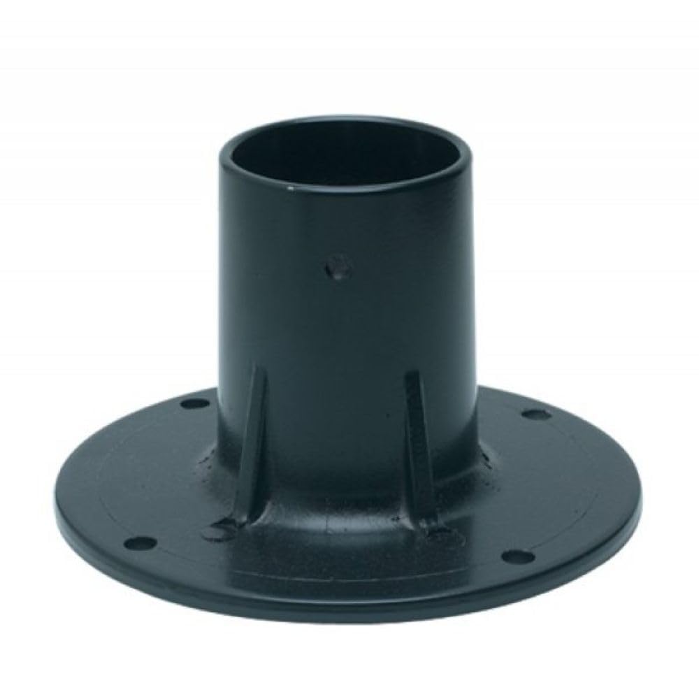 Photo 1 of Solus SB-2403 Outdoor Surface Mount Lamp Post Base – Light or Heavy Duty Aluminum Base for 3" Poles - Black, Bronze, or White – Made in USA (Black Light Duty)