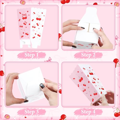Image of K KUMEED 20 PCS Cherry Party Supplies,Cherry Popcorn Favor Boxes,Summer Fruit Cute Cherry Birthday Decorations Popcorn Bowls Popcorn Buckets Popcorn Bags for Baby Shower Daily Holiday (Medium)