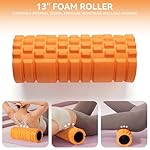 Krightlink Foam Roller High Density 13" Patented Exercise Roller for Deep Tissue Muscle Massage, Muscle Massage and Myofascial Trigger Point Release, Relieves Muscle Pain, Improves Mobility (Orange) - Image 4