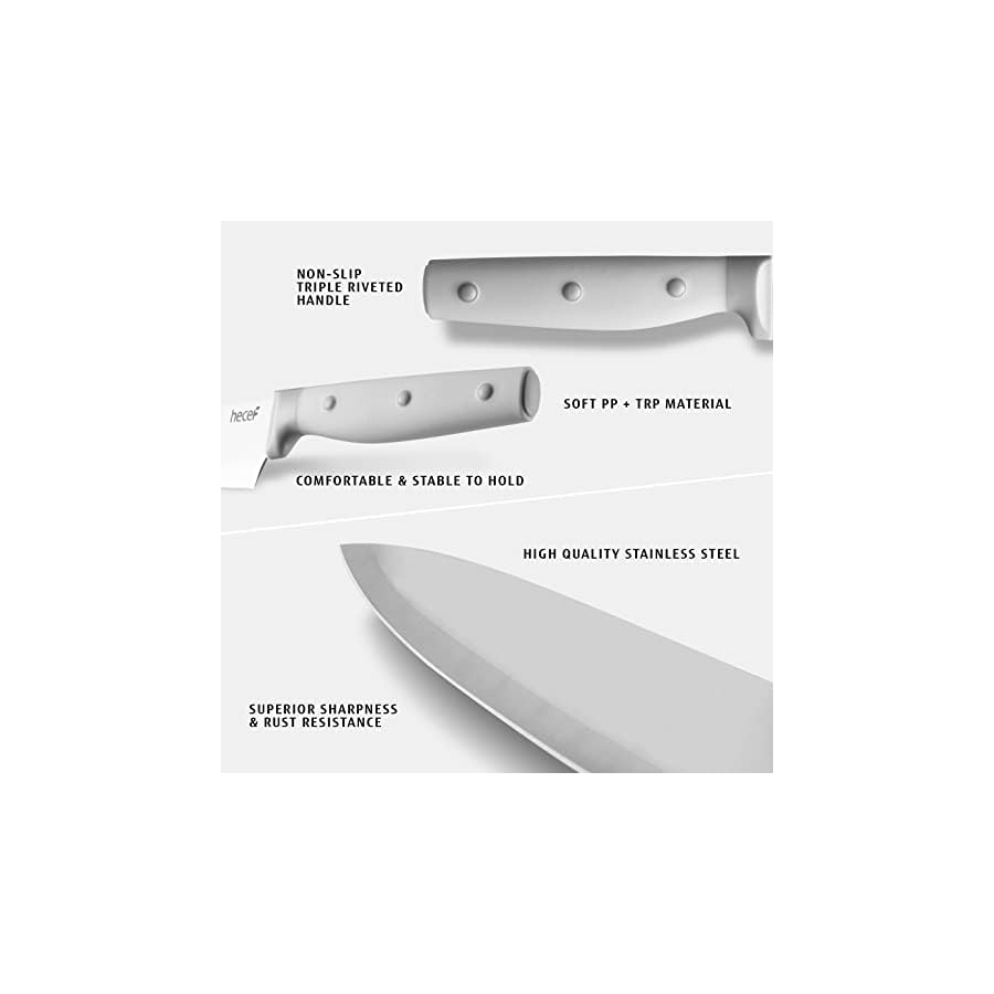 hecef-Kitchen-Knife-Block-Set-14-Pieces-Knife-Set-with-Wooden-Block-Sharpener-Steel-All-purpose-Scissors-High-Carbon-Stainless-Steel-Cutlery-Set-Mothers-Day-Gift-Housewarming-BirthdayGrey hecef Kitchen Knife Block Set, 14 Pieces Knife Set with Wooden Block & Sharpener Steel & All-purpose Scissors, High Carbon Stainless Steel Cutlery Set (Grey)