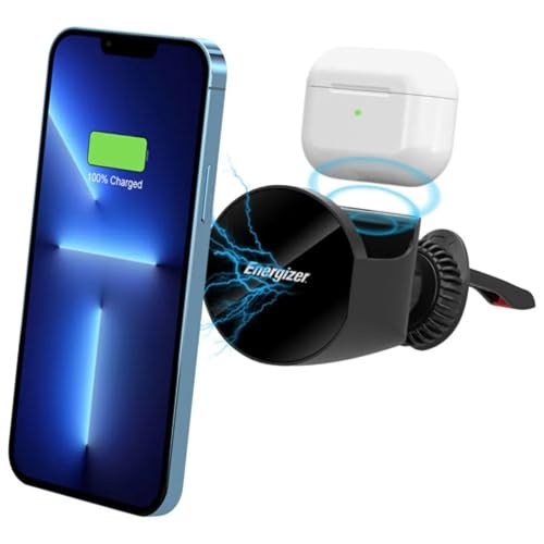 Image of Energizer 2-in-1 15W Magnetic Wireless Charging Vent Mount for Smartphones (ECA002)