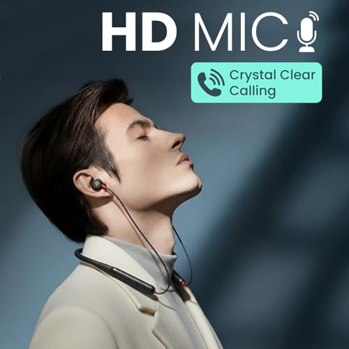 Image of Portronics Harmonics Z11 Pro in-Ear Bluetooth Earphone Neckband with Vibration Alert & Magnetic Latch (ON /Off), Upto 35 Hours Playtime,HD Call Clarity, BT 5.4V, Type C Fast Charging(Black)