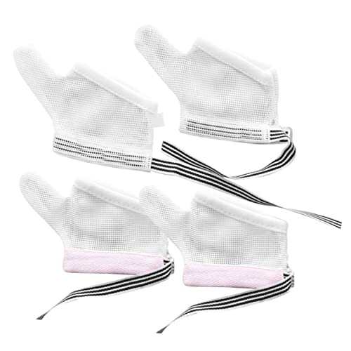 Totority 2組防吃手套 双 可能な幼児用指吸い防止グローブ 透湿性メッシュ