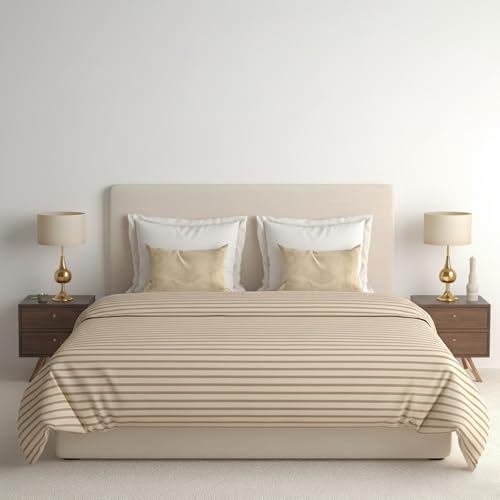 Image of 280 TC Luxurious Glace Cotton Duvet Cover /Comforter Cover /AC Quilt Cover King Size /Dohar /90 X100 Inches - (Peach)