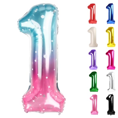 StarrySky Number 1 Balloon 40 Inch - 1st Balloon Number Decorations