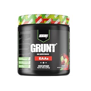 REDCON1 Grunt EAAs, Cherry Lime – Sugar Free, Keto Friendly Essential Amino Acids – Post Workout Powder Containing 9 Amino Acids to Help Train, Recover, Repeat (30 Servings)