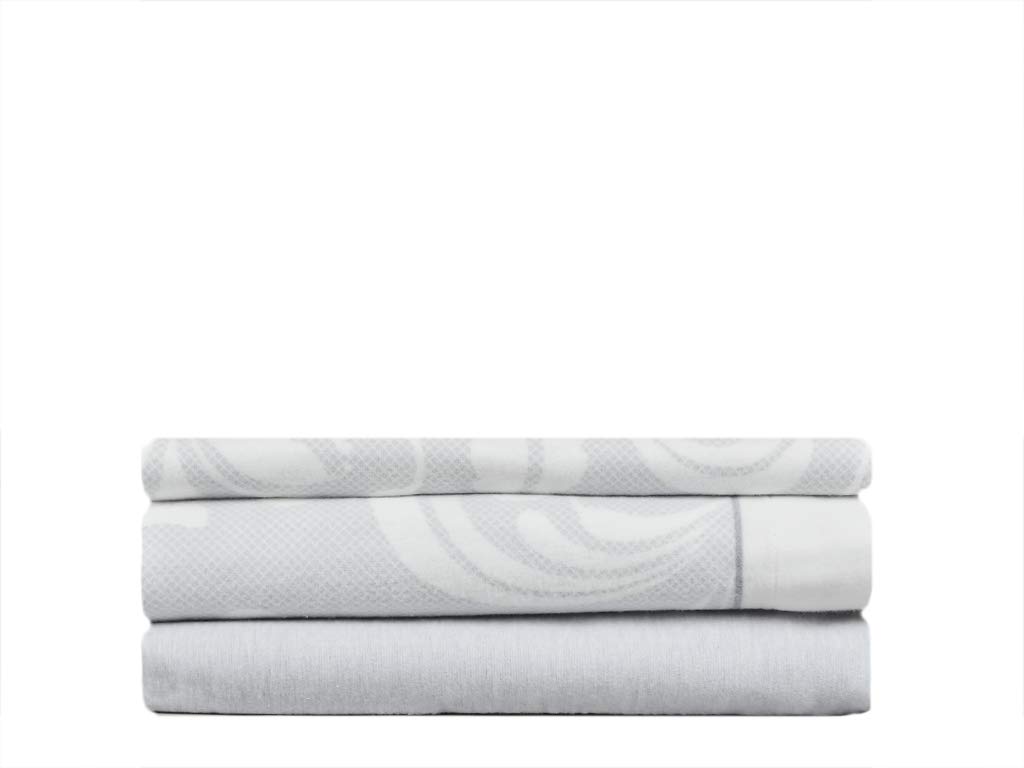 Parure de lit 180 cm Gris en flanelle de qualité supérieure MI CASA S.Franela