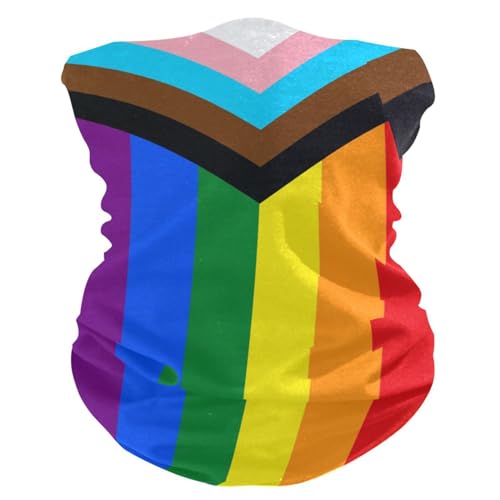 UWSG Fashion Bandanas Headwear Seamless Neck Gaiter Headwrap Balaclava (Goth Bat) (Rainbow Gay Lgbtq)