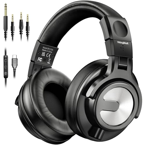 USB C Headphones Wired Over Ear with 50mm Drivers, Studio Monitor & Mixing DJ Headphones...