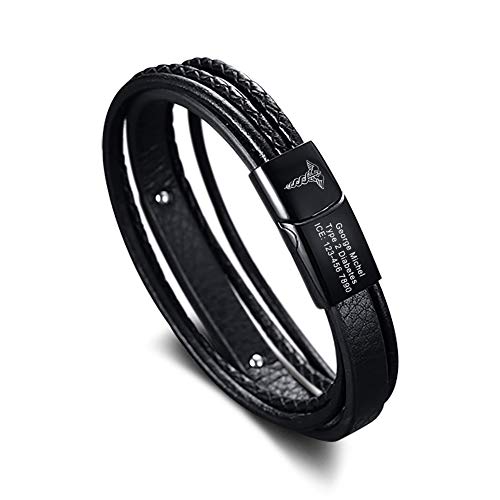 MEALGUET - Pulseras Personalizadas de Piel Trenzada con Cierre magnético para Hombre y Mujer