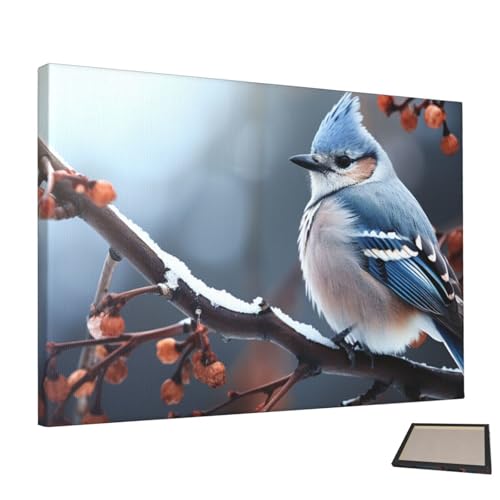 Peinture sur toile oiseau pour réchauffer un mur blanc
