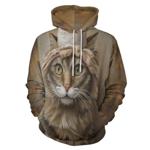 Pull décontracté crewneck chat élégant pour éviter le froid avec un style rétro champêtre